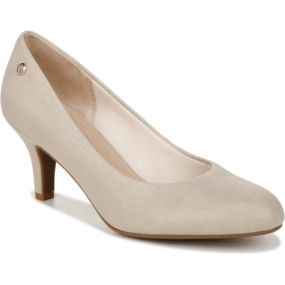 LifeStride Women's Platino Gold Metallic Polyurethane Closed Pointed Toes Pumps
